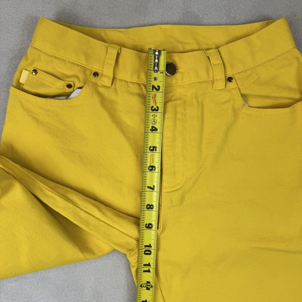 Lauren Jeans Co Ralph Lauren Petite 4P Yellow Denim Jeans Straight High Rise - Picture 5 of 11